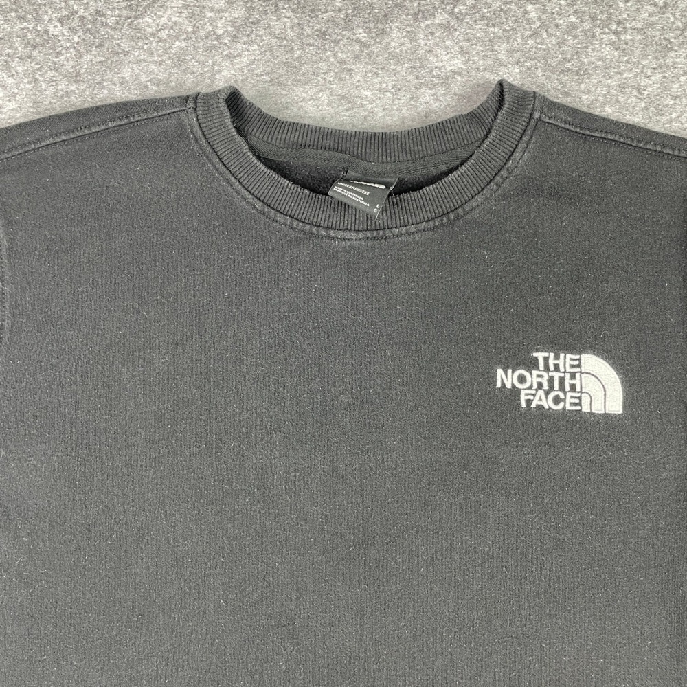 The North Face Sweatshirt Mens L Black Crew Neck Fleece Pullover Standard Fit - Picture 5 of 11
